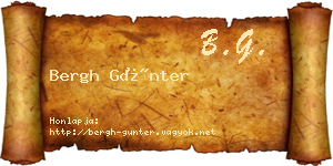 Bergh Günter névjegykártya